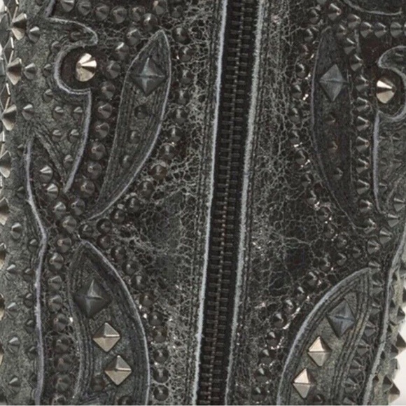Frye Deborah Deco Studded Tall Western Boot Charcoal - Picture 6 of 11